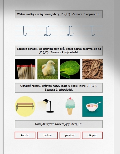 L i l. Karta pracy. Sprawdzian