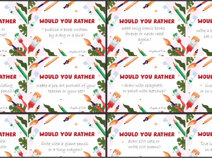 Art and literature (Sztuka i literatura) gra Would you rather /72 kart