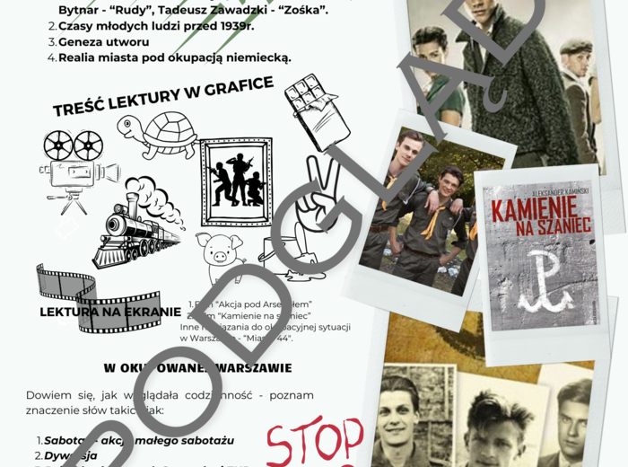 "Kamienie na szaniec" - lekturowa wklejka