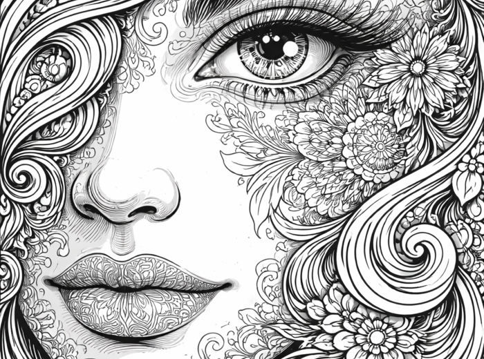 Darmowa kolorowanka - twarz kobiety