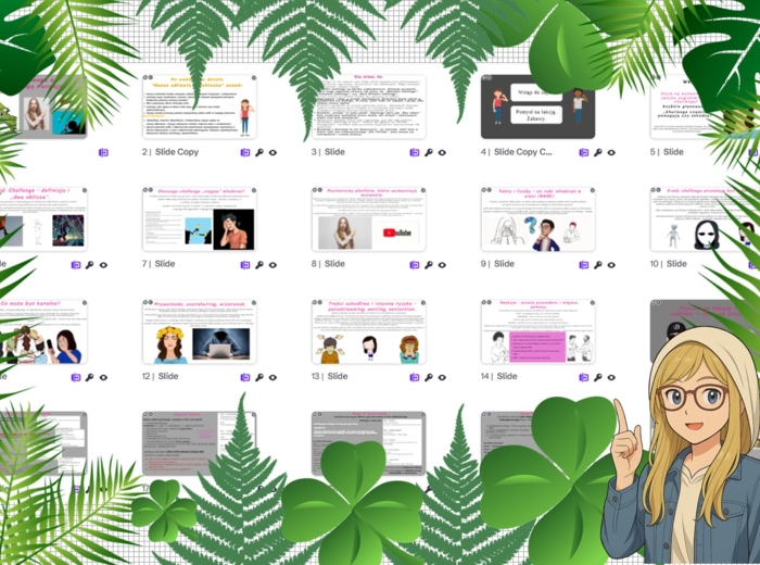 Prezentacja multimedialna w genial.ly do edycji „Czy challenge są dobrą drogą rozwoju?". Edukacja zdrowotna. Klasa 7. Dział „Nasze zachowania ryzykowne”.