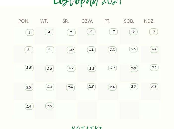 Listopad 2021 - biologiczny kalendarz