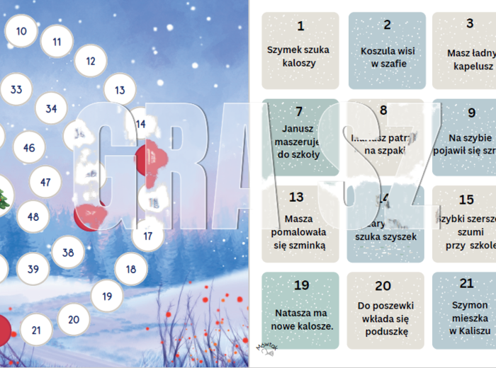 Świąteczne gry logopedyczne - głoska sz