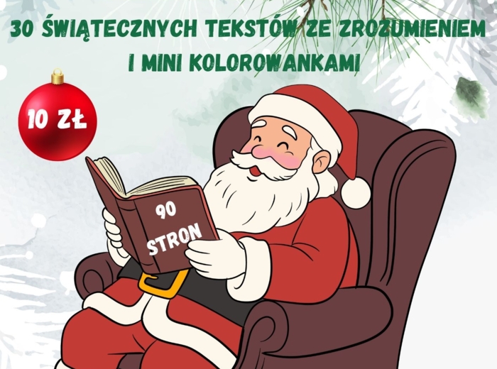 Bajkowe Czytanie z Mikołajem – 30 Świątecznych Tekstów ze Zrozumieniem i Mini Kolorowankami