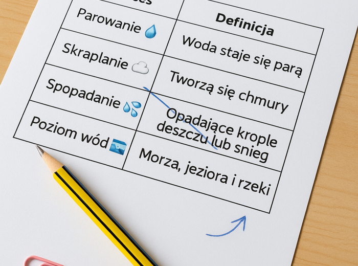 Karta pracy „Cykl obiegu wody”