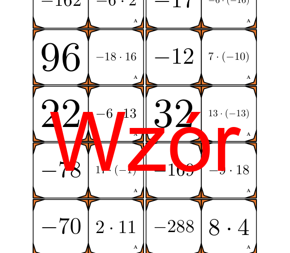 Domino - Mnożenie liczb całkowitych | matematyka