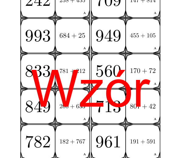 Domino - Dodawanie do 1000 | matematyka