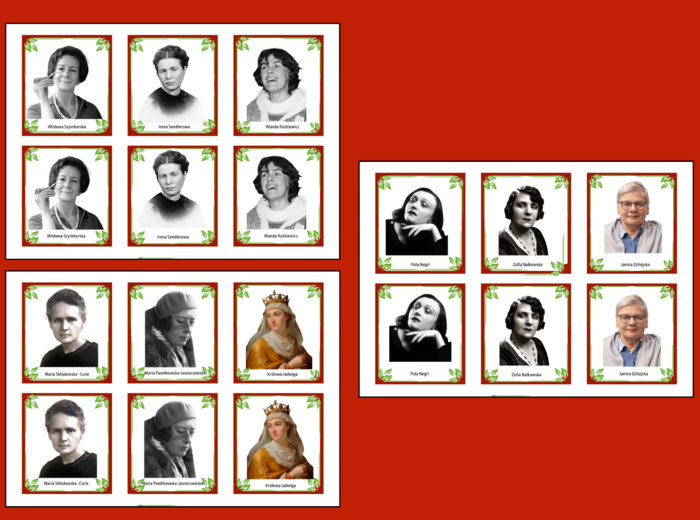 Dzień Kobiet – SŁAWNE POLKI – memory – 36 szt. – biblioteka – świetlica