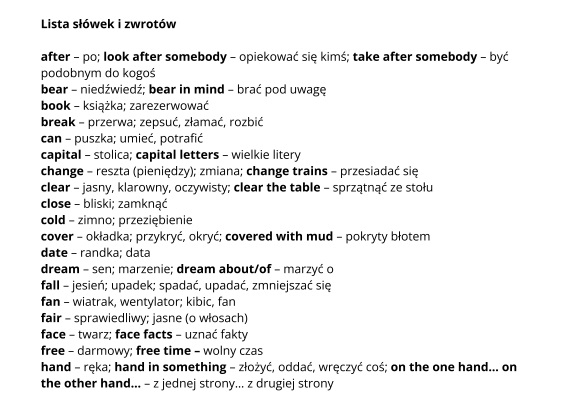 Matura podstawowa z angielskiego: Zadanie 9; Jedno słowo, różne znaczenia