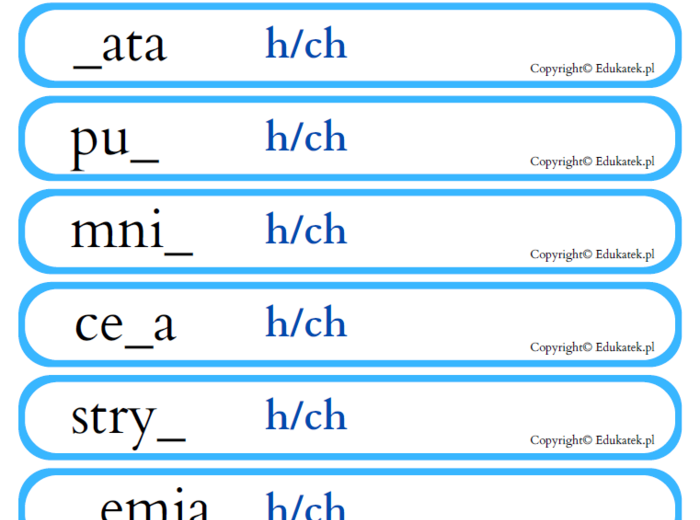 Gra typu kaboom – ortografia
