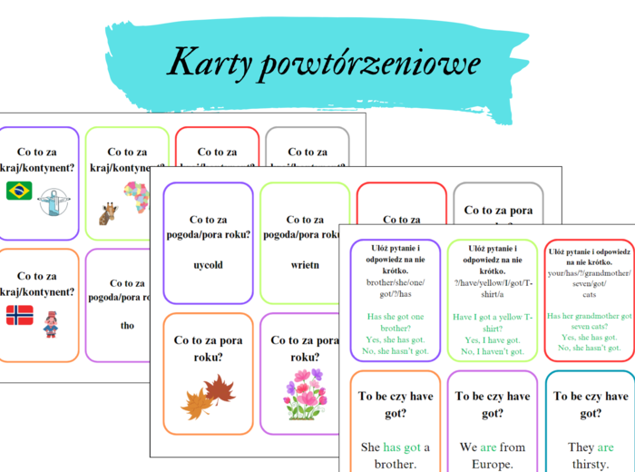 Brainy 5 unit 1 karty powtórzeniowe