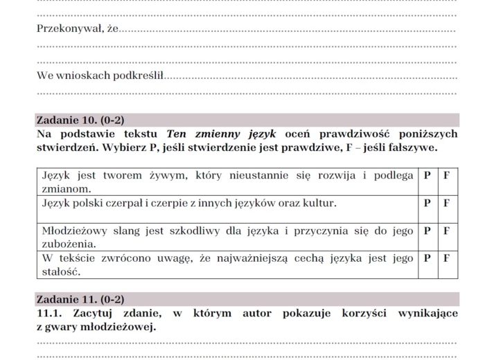 Arkusz egzaminacyjny "Kamienie na szaniec"