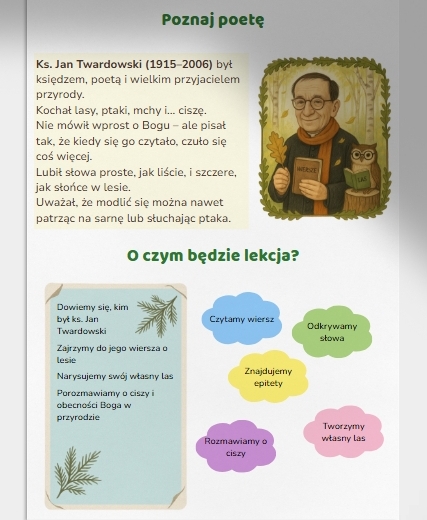 "O lasach" ks. Jan Twardowski. LEKCJA