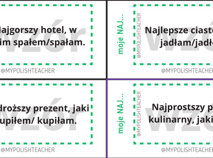 Moje naj... A1 – karty do języka polskiego jako obcego