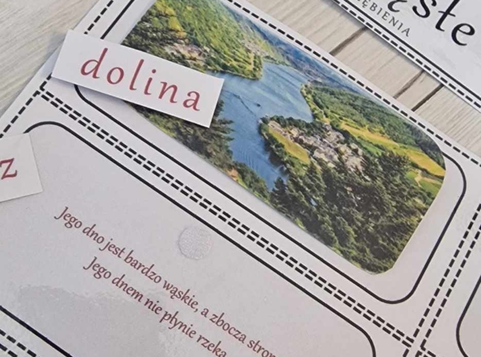 Materiał do zalaminowania/praca w grupach/stacje zadaniowe/układanka/puzzle „Ukształtowanie terenu” w pdf. Przyroda, dział „Poznajemy krajobraz najbliższej okolicy”.