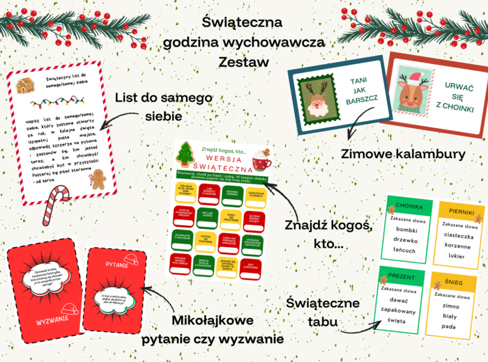Świąteczna, kreatywna godzina wychowawcza - zestaw 5 gier