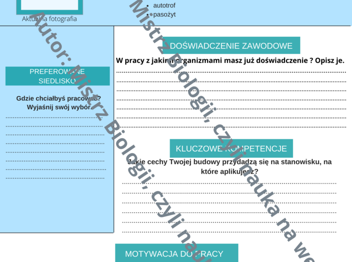 Podanie o pracę w ekosystemie