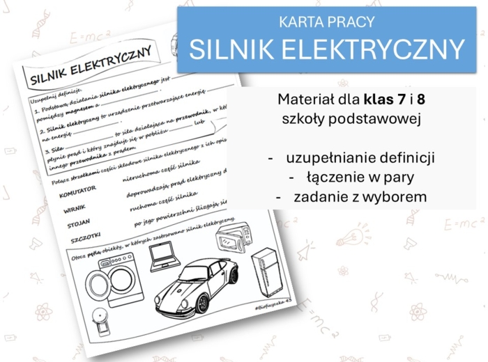 Fizyka 7 i 8. Karta pracy. SILNIK ELEKTRYCZNY. Magnetyzm.