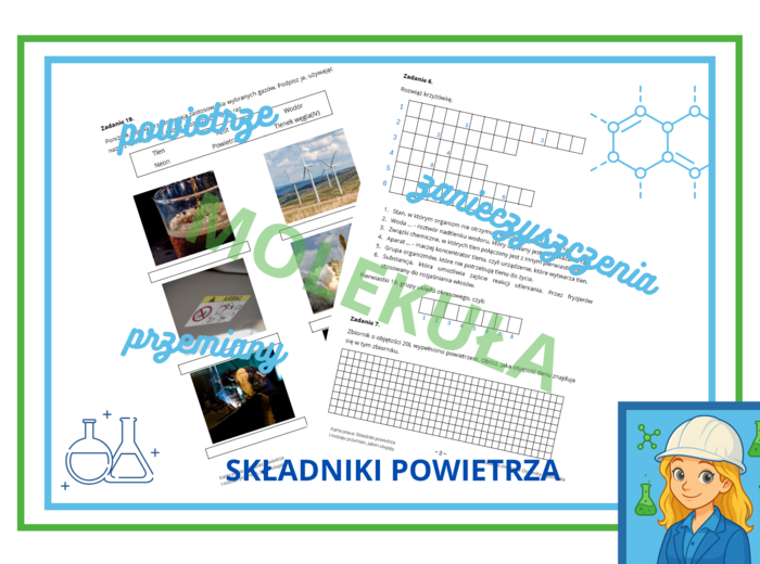 Klasa 7 – Chemia. Karty pracy do działu: „Składniki powietrza i rodzaje przemian, jakim ulegają”