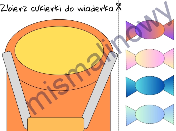 Wytnij cukierki i wrzuć do wiaderka