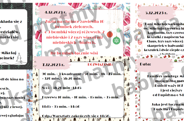 Kalendarz adwentowy dla kl. IV - V (2023 r.)