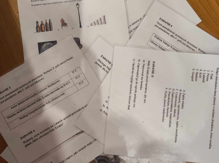 Mały Książę- lekcja z przesiadką- zadania egzaminacyjne.