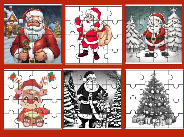 BOŻE NARODZENIE - PUZZLE - 10 obrazków - ćwiczenia redakcyjne