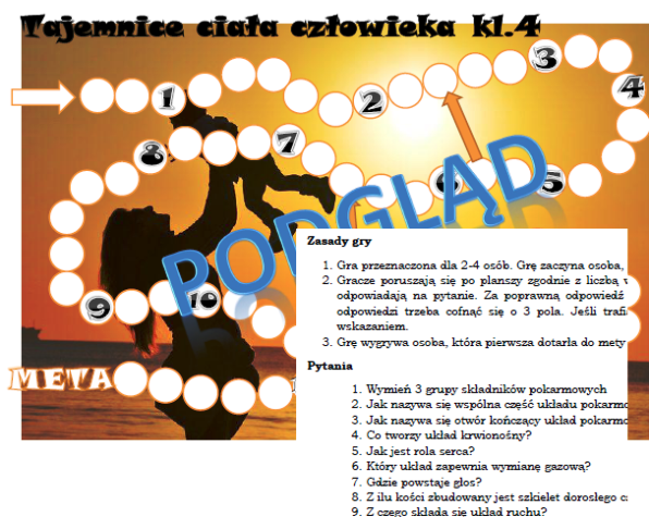 Tajemnice ciała człowieka - przyrodnicza gra planszowa