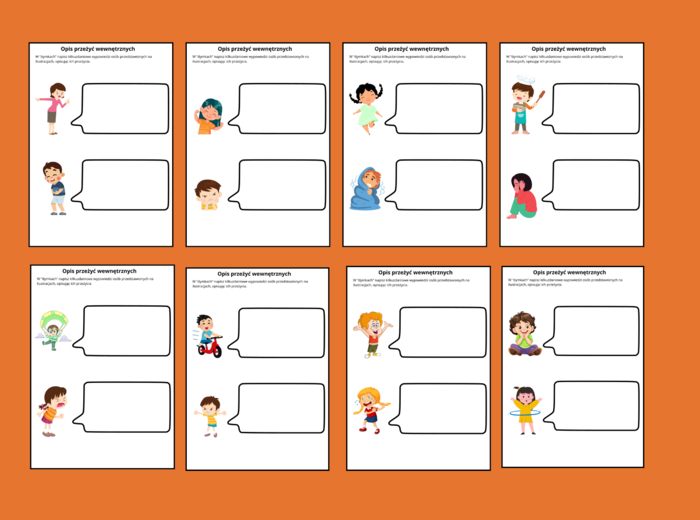 OPIS PRZEŻYĆ WEWNĘTRZNYCH - karta pracy - ćwiczenia redakcyjne - 8 str. - wersja 1