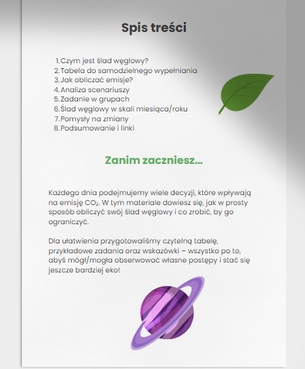 Ćwiczenia z liczeniem śladu węglowego