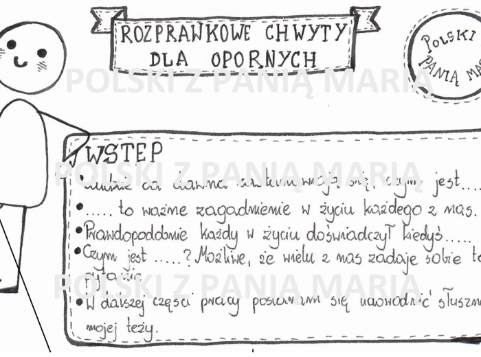 Rysnotka "ROZPRAWKOWE CHWYTY DLA OPORNYCH" - pisanie rozprawki