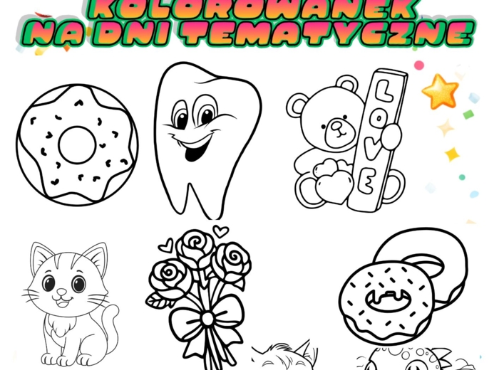 100 kolorowanek na różne dni tematyczne
