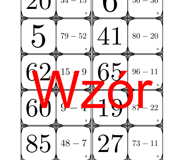 Domino - Odejmowanie do 100 | matematyka