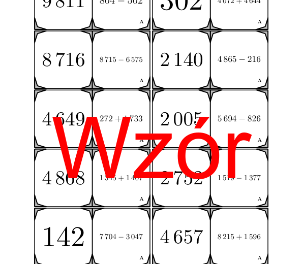 Domino - Dodawanie i odejmowanie do 10000 | matematyka