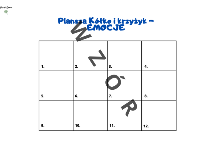 Kółko i krzyżyk Emocje oraz Gesty - rozwijanie współpracy