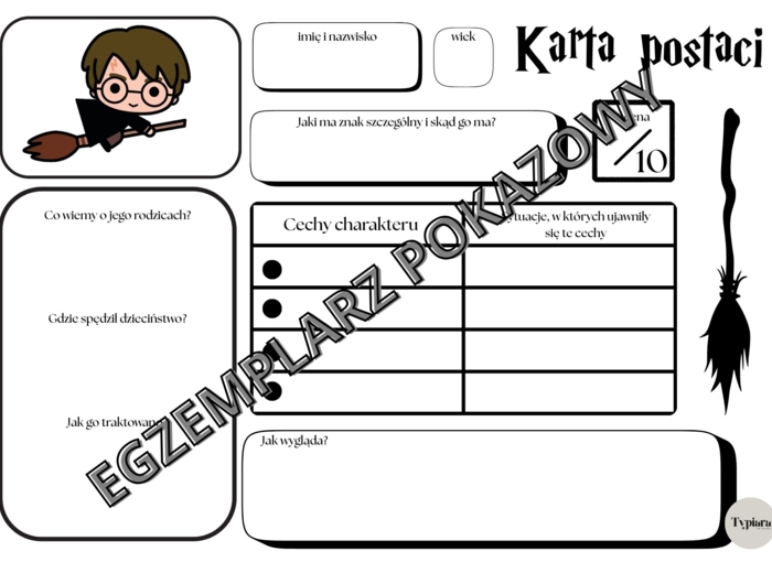 Karty postaci - "Harry Potter i Kamień Filozoficzny"