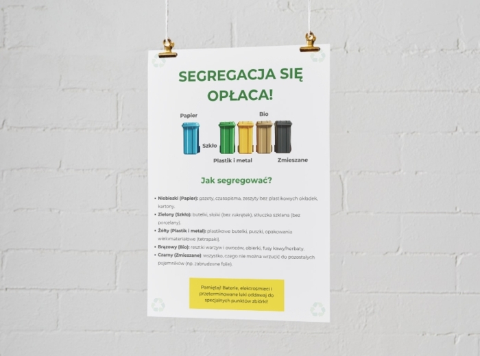 Plakaty edukacyjne. Zasady segregacji odpadów. Cykl życia produktów. Znaczenie recyklingu. Różnorodność biologiczna. Sposoby oszczędzania wody i energii