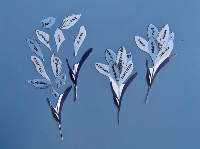 Wiosna, kwiaty, ortografia - puzzle