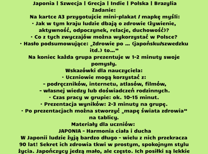 Scenariusze edukacja zdrowotna klasa 7 część 2 (lekcje 17-32) na podstawie programu nauczania proponowanego przez MEN HOLISTYCZNA EDUKACJA PROZDROWOTNA W SZKOLE PODSTAWOWEJ – CIAŁO, UMYSŁ, DUCH. Program nauczania edukacji zdrowotnej dla klas IV-VIII szko