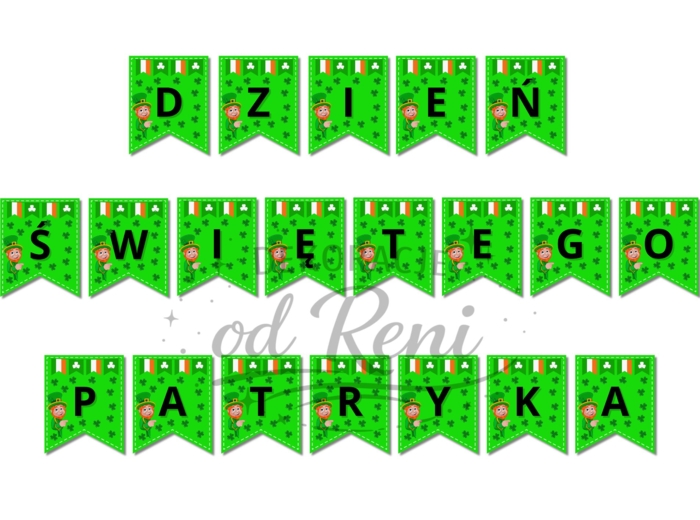 Dzień Świętego Patryka Saint  Patrick's Day girlanda