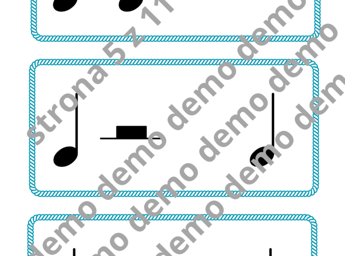 Muzyka. Karty do nauki wartości rytmicznych i ćwiczeń praktycznych. Metrum 4/4.