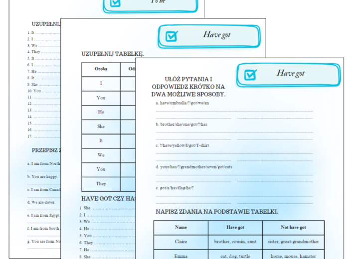 Brainy 5 unit 1 - karty pracy gramatyka