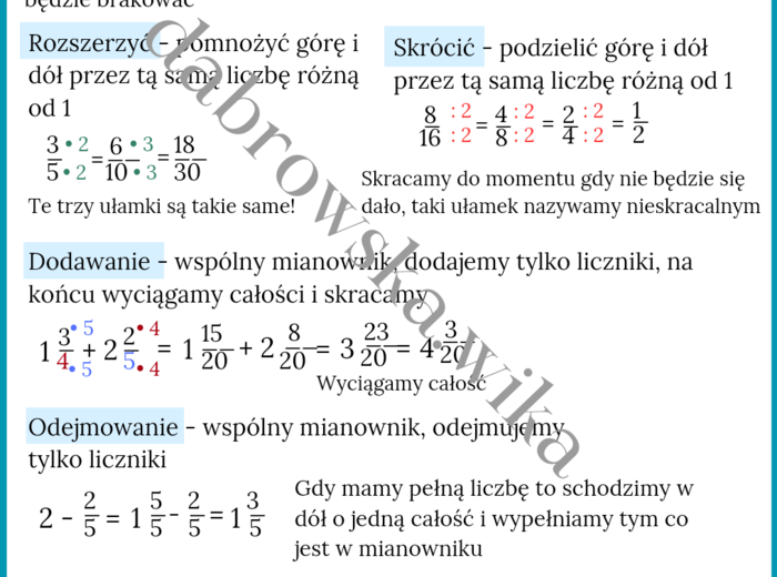Ułamki zwykłe część 1