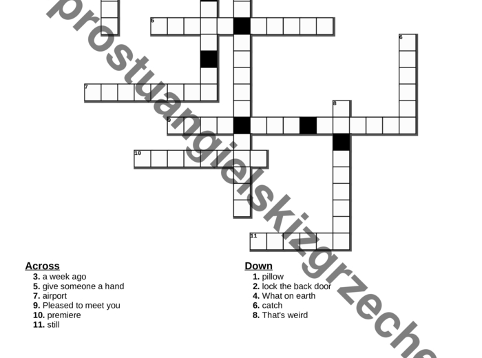 English Class A2 – Unit 3 – krzyżówki