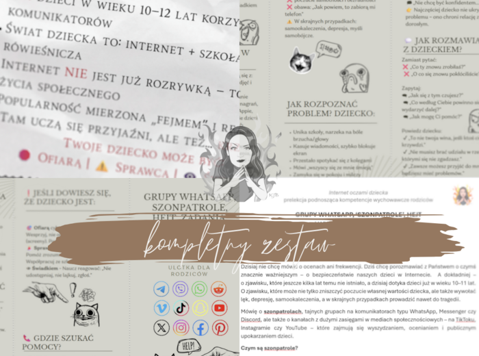 ✨ Pakiet edukacyjny dla wychowawcy „Ukryte zagrożenia internetu oczami ucznia – szonpatrole, tajne grupy, hejt”