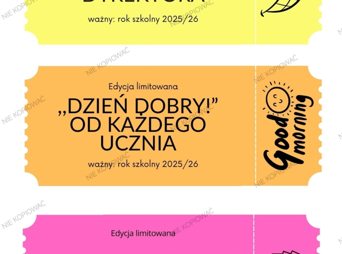 Zabawne kupony dla pracowników szkoły na DEN