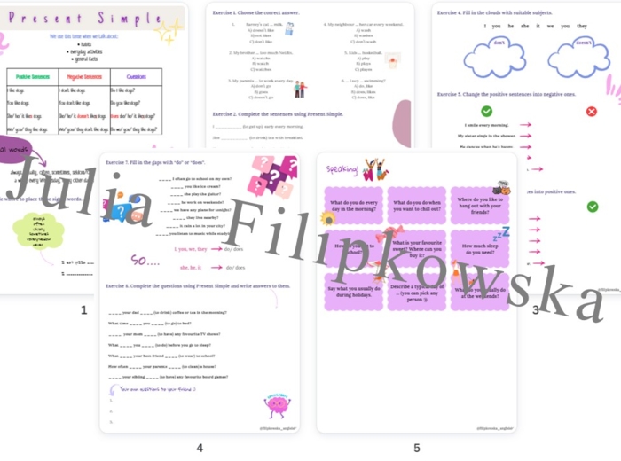 Present Simple/ Worksheet/ Zestaw zadań/ Teoria i Praktyka/ Teoria/ Theory/ Zadania/ Pakiet/ Karta pracy/Speaking/ Gramatyka/ Grammar/ English Grammar/ Matura/ Notatka/ SP 4/ SP 4-6/ SP 7-8/ SP 8/ Klasy 7-8/ Klasa 8/ Gotowa lekcja