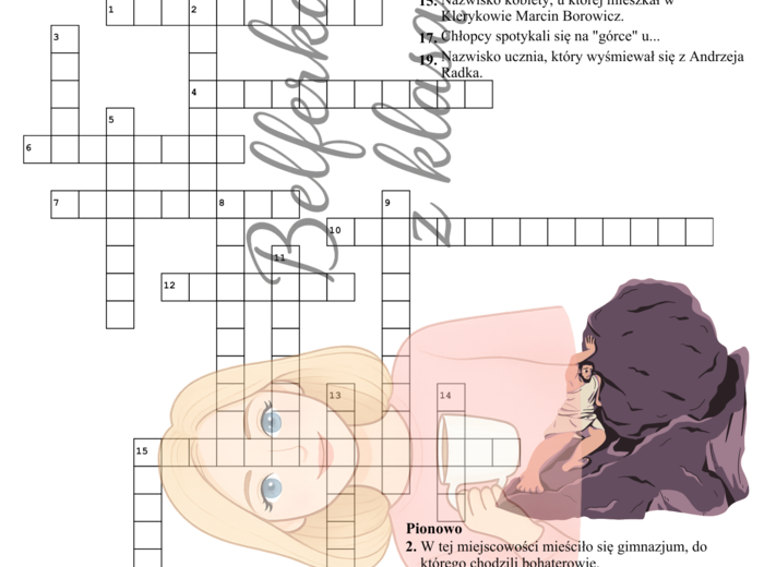 Kartkówka krzyżówka z lektury "Syzyfowe prace"