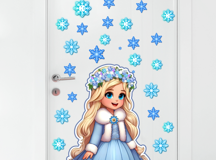 Dekoracja drzwi - PANI ZIMA - grafika XXL