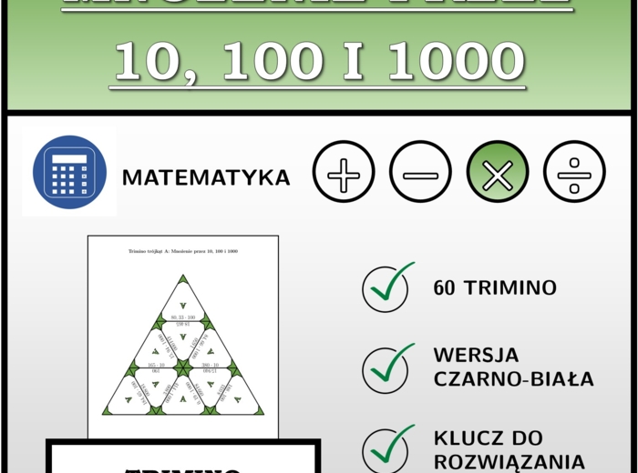 Trimino - Mnożenie przez 10, 100 i 1000 | matematyka